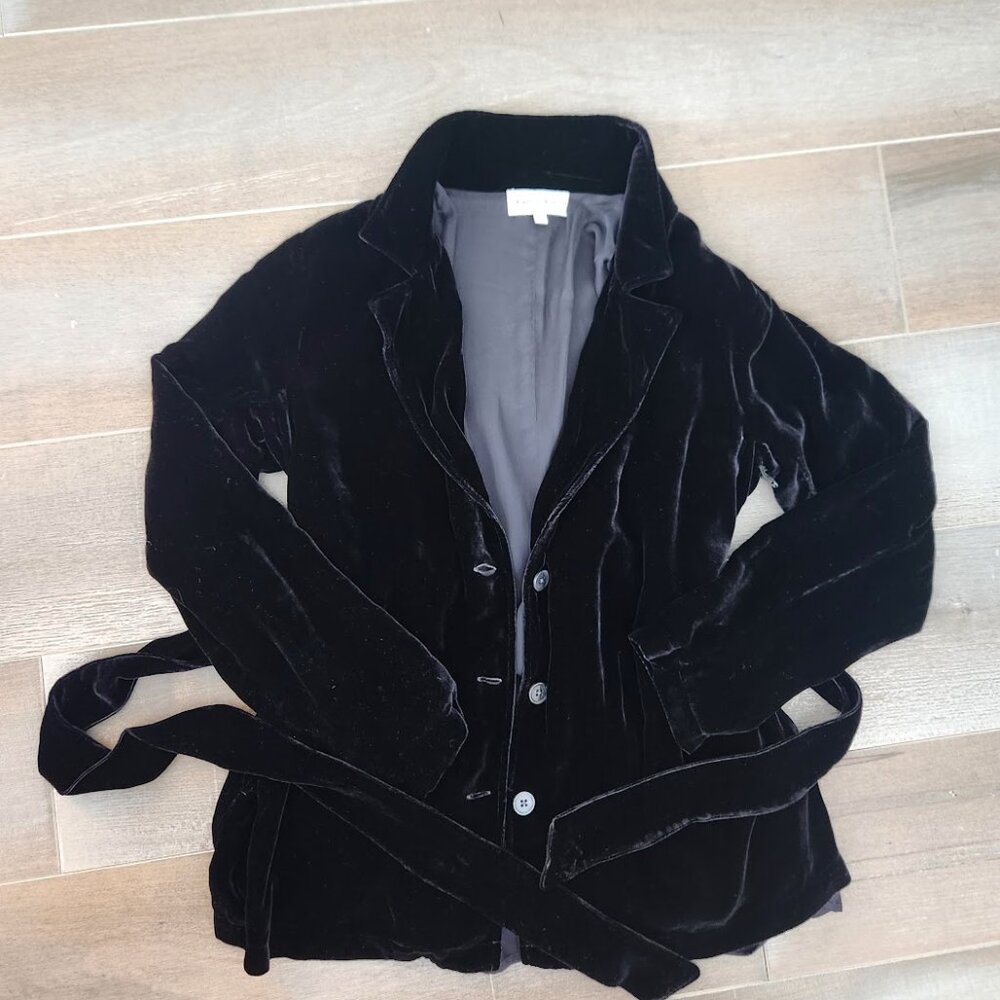 Bella Dahl velvet blazer with belt, M. NWT
